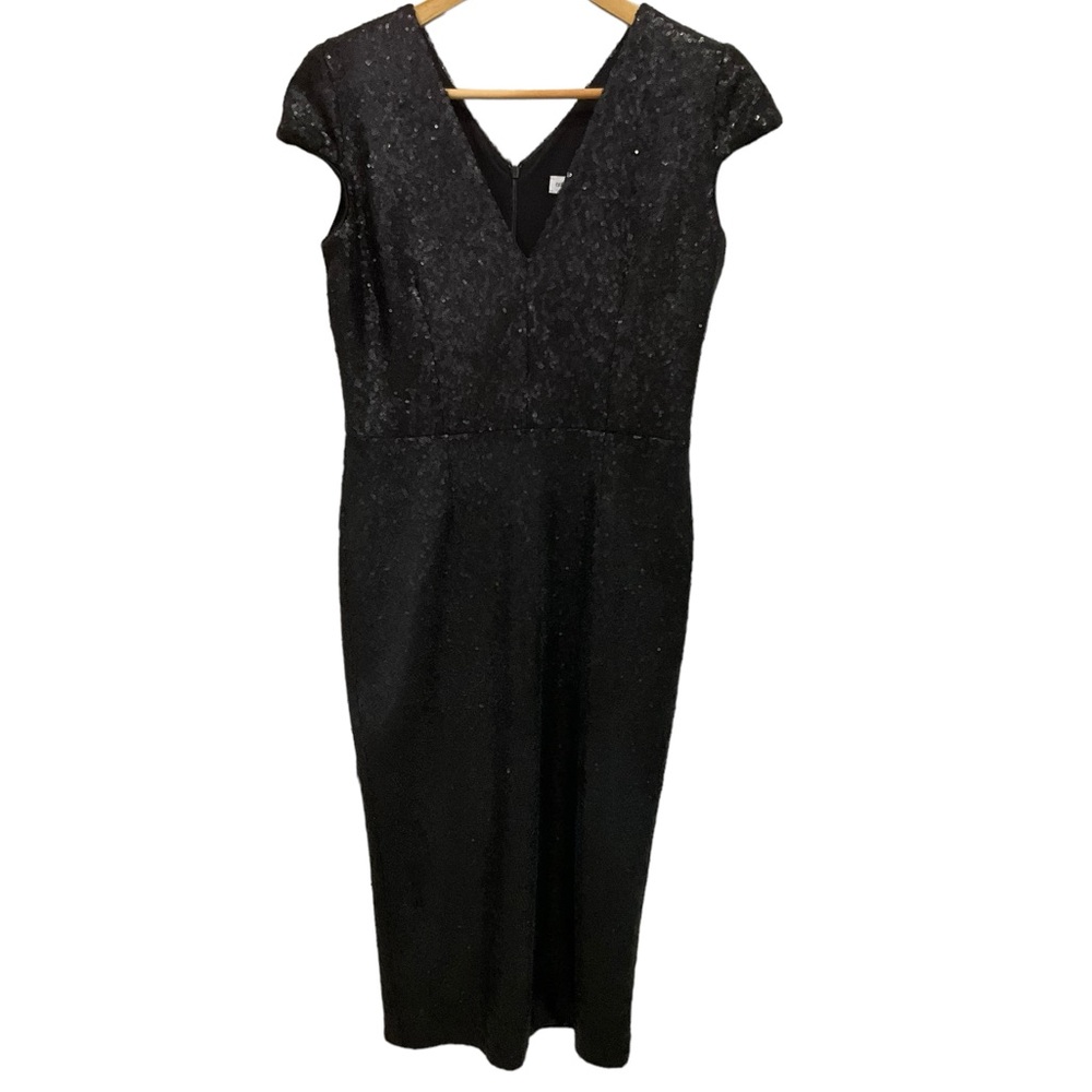 Dress the Population Women’s Allison Midi Sheath Dress Plunging V-neck S… - Picture 6 of 16
